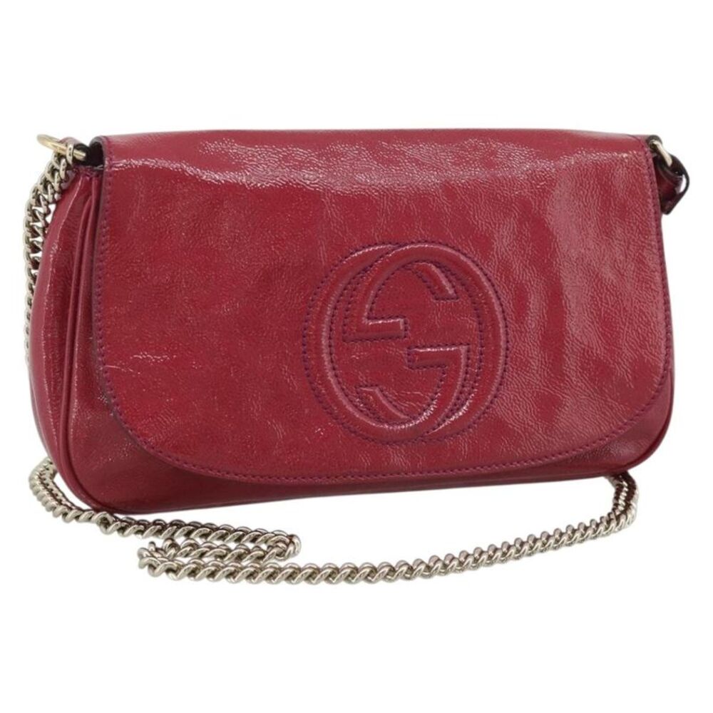 Gucci Soho Chain Patent Pink Patent_Leather Shoulder Bag Bag